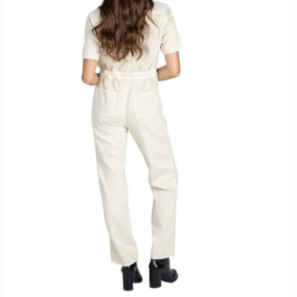 ARTICLES OF SOCIETY Ginger Cotton Blend Utility Jumpsuit In Beige Size Medium - Picture 2 of 12